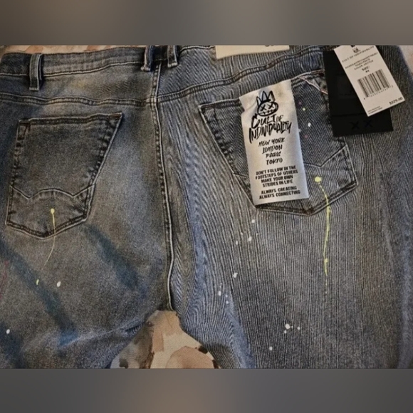 Cult of Individuality Skittle Rocker Slim Stretch Jeans Distress 44x33 $229 - Picture 3 of 4